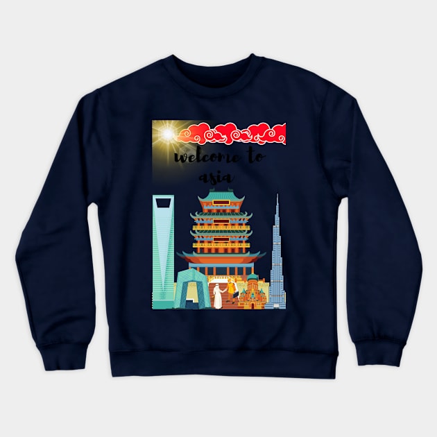 asia 3 Crewneck Sweatshirt by AMINOS ART